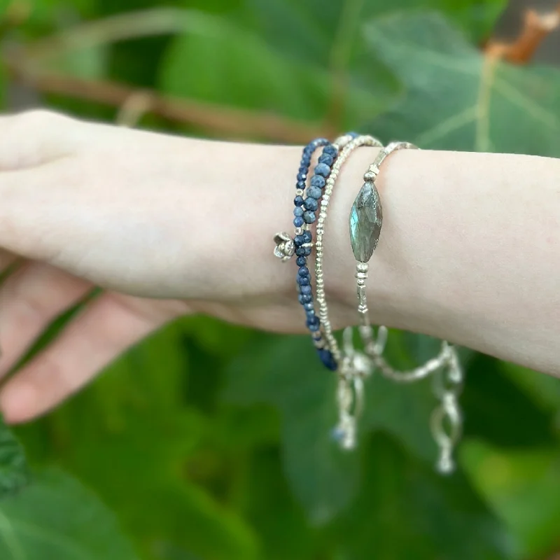 Stylish gemstone charm bracelets for weddings-Blue Lily Bracelet