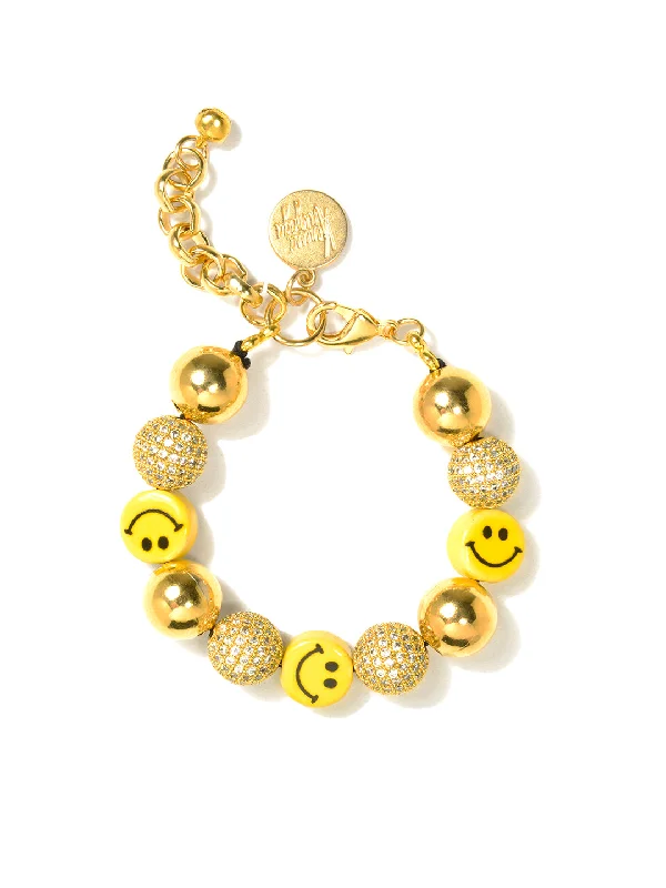 Personalized beaded bracelets for men-DISCO SMILEY BRACELET