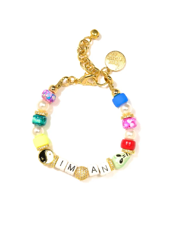 Adjustable gemstone charm bracelets for daily wear-I'M AN ALIEN BRACELET