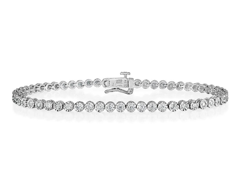 Trendy silver bangle bracelets for special events-Miracle Plate Diamond Bracelet