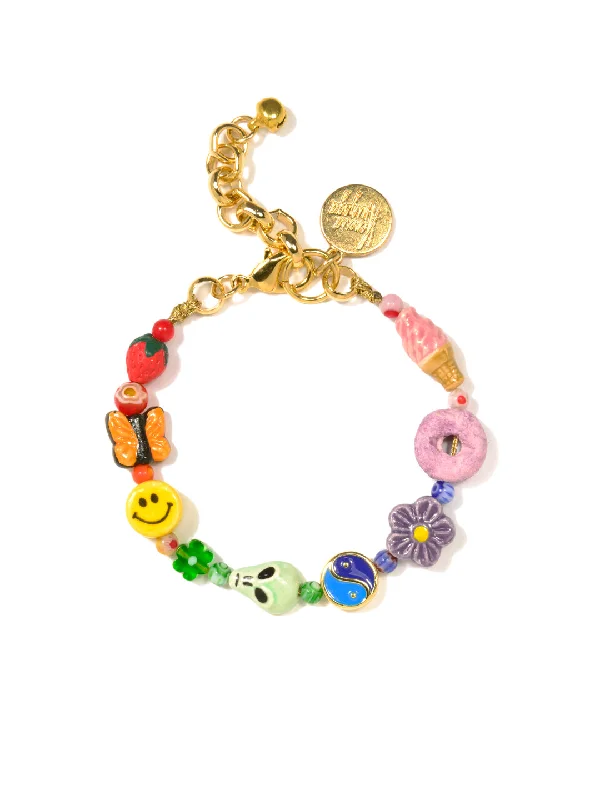 Personalized gold bracelets for stacking-RAINBOW SURPRISE BRACELET