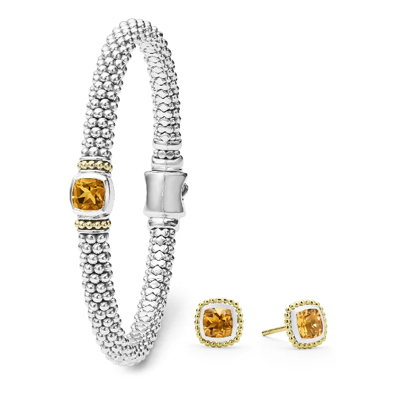 Stylish silver chain bracelets with charms-Rittenhouse Citrine Caviar Gift Set