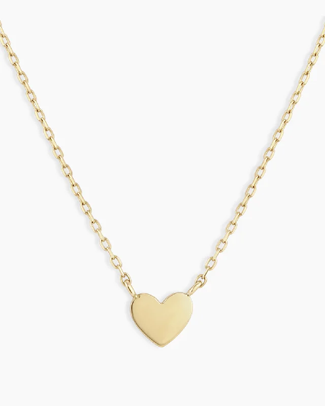 delicate silver necklace for layering-14k Gold Heart Mini Necklace