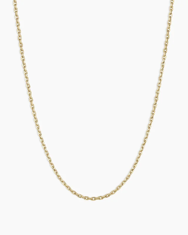 simple pearl necklace for casual wear-14k Gold Mini Link Necklace