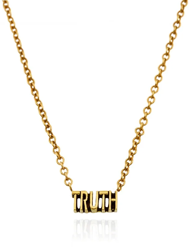 elegant gold necklace for daily wear-18kt Gold 'Truth' Necklace