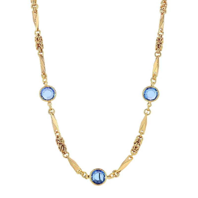 layered necklace with gold and silver pendants-1928 Jewelry Austrian Channel Crystal Fancy Necklace, 16" + 3" Extender