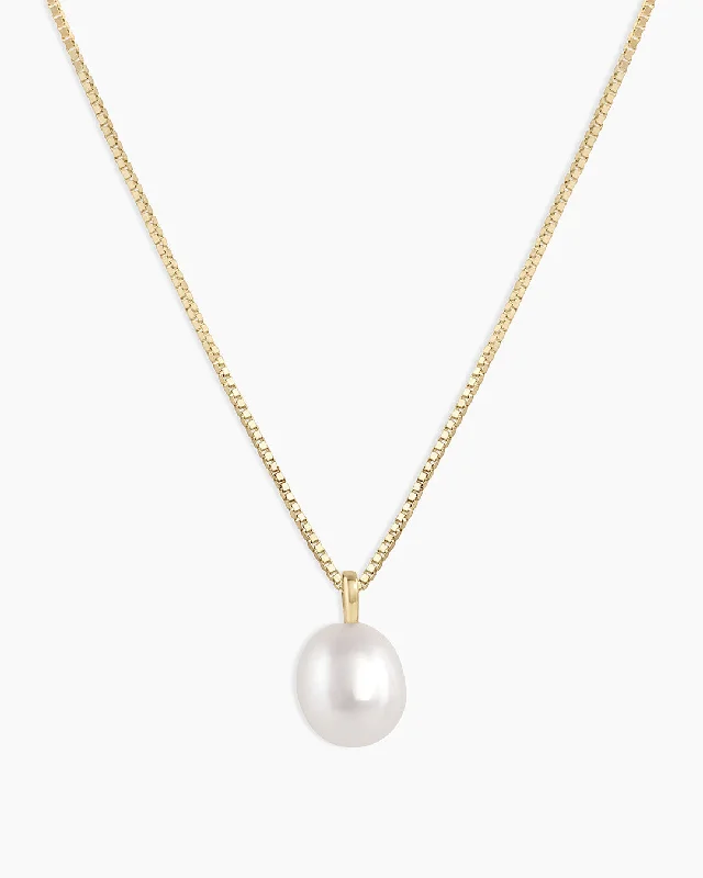 silver infinity pendant necklace with diamond-Pearl Necklace