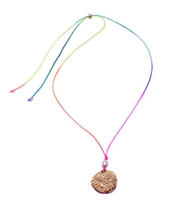 silver charm necklace for gift-giving-Rainbow Pendant