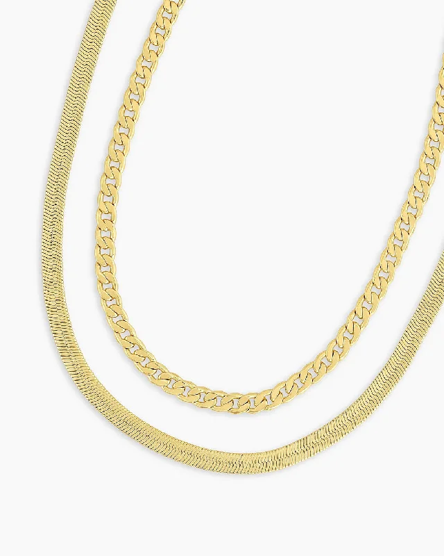 delicate gold choker necklace for women-Venice Layering Set