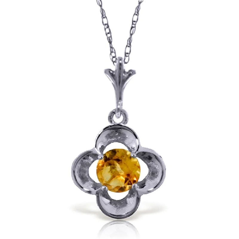 personalized pendant necklace with initial-0.55 Carat 14K White Gold Caravan Goes Citrine Necklace