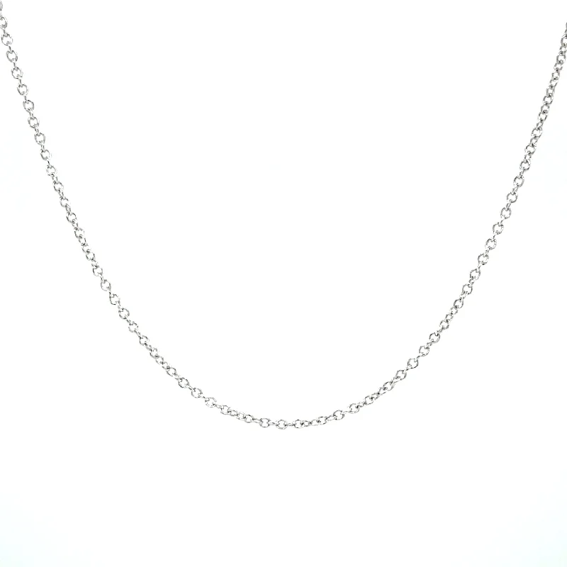 engagement rings for men with gold bands and sapphires-Diamond Cut Cable Chain in 14K White Gold