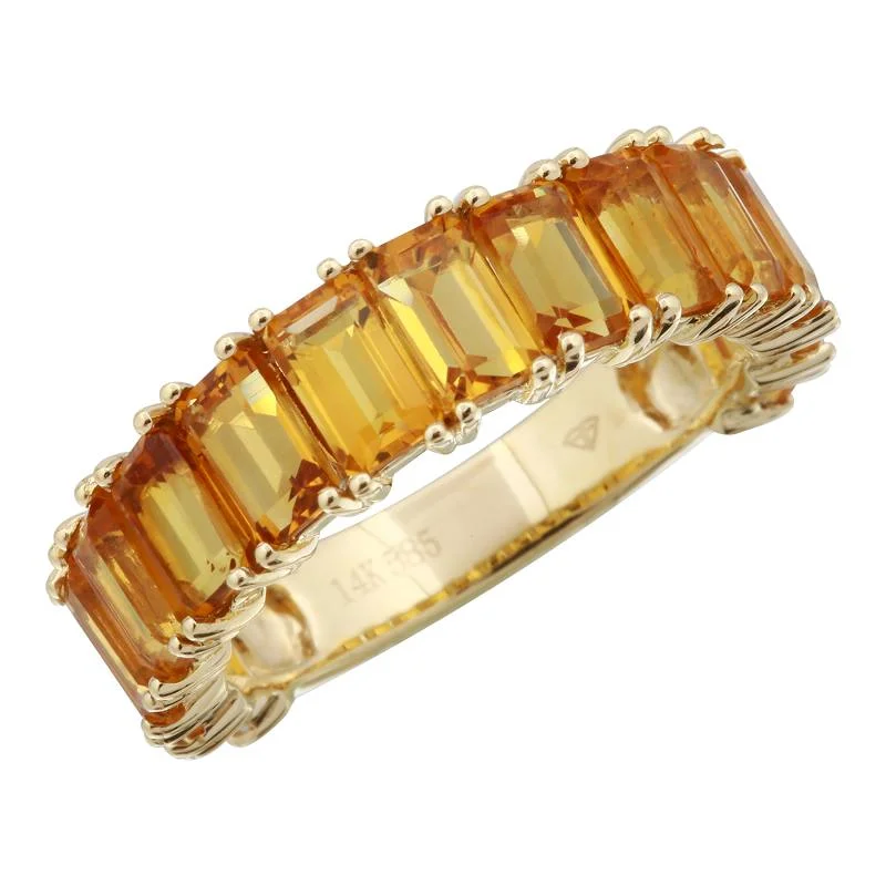 wedding rings for men with diamonds and rubies-14k Gold Gemstone Citrine 3/4 Ring