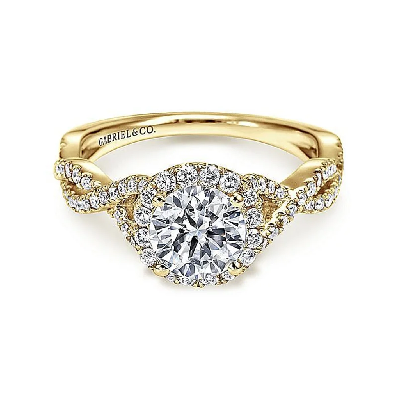 gold promise rings for women-14K Yellow Gold 'Marissa' Halo Round Diamond Engagement Ring