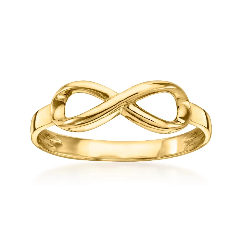 luxury wedding bands for men with sapphires-Canaria 10kt Yellow Gold Infinity Ring