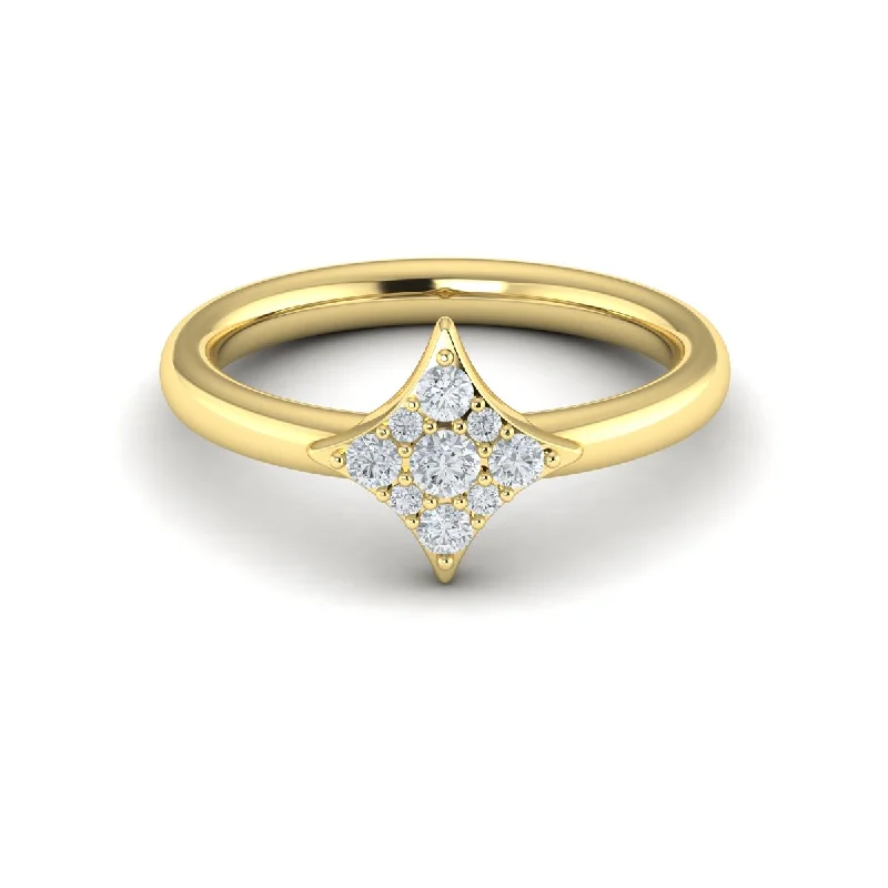 trendy rings for men with diamonds-Diamond Burst Ring in 14K Yellow Gold