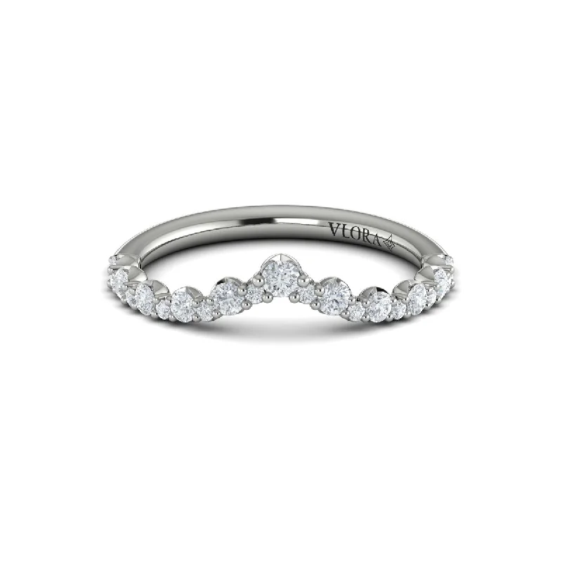 best custom engagement rings for women-Diamond Contour Band in 14K White Gold