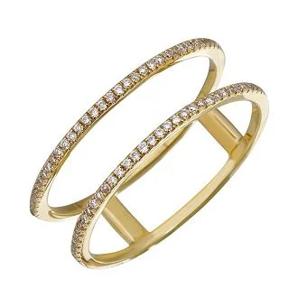 luxury rings for engagement proposals-Double Row Midi Spaced Ring