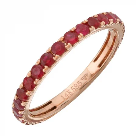 trendy diamond engagement rings for women-Gemstone Ruby Stackable Eternity Ring