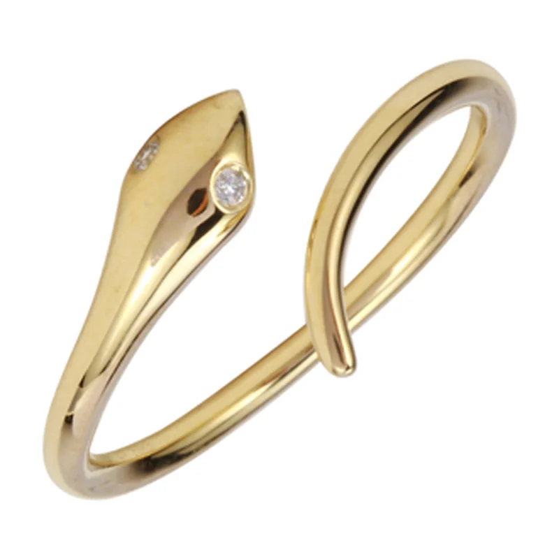 personalized rings for engagement proposals-14k Gold Snake Ring