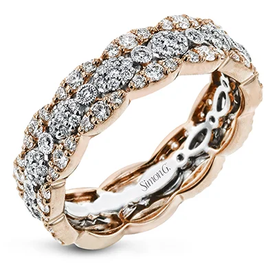 unique gemstone rings for wedding-Eternity Fashion Ring in 18k Gold with Diamonds