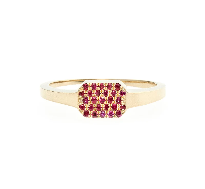 best engagement rings for women with rubies-Margaux Ruby Pavé Ring