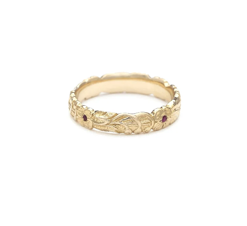 trendy gold rings with diamonds for men-Pavot Ruby Band