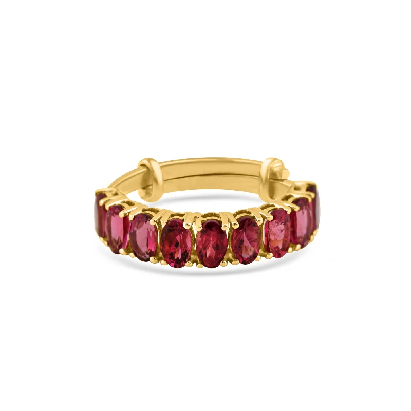 wedding bands for men with engraved designs-Pink Tourmaline Ring In 18K Yellow Gold