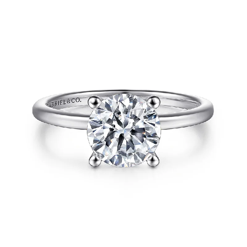 platinum engagement rings for women with diamonds-Platinum 'Evalina' Solitaire Engagement Ring