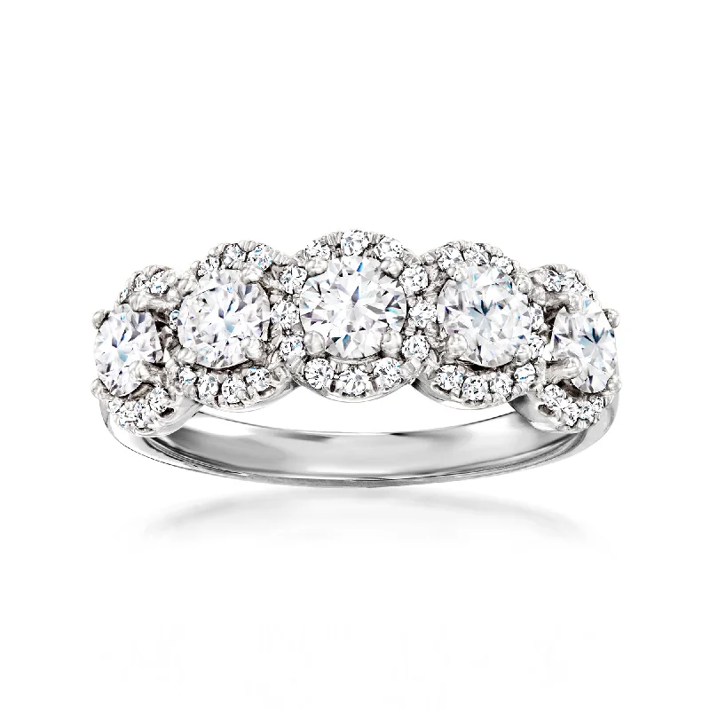 wedding rings for men with unique gemstone designs-Ross-Simons Diamond Anniversary Ring in 14kt White Gold