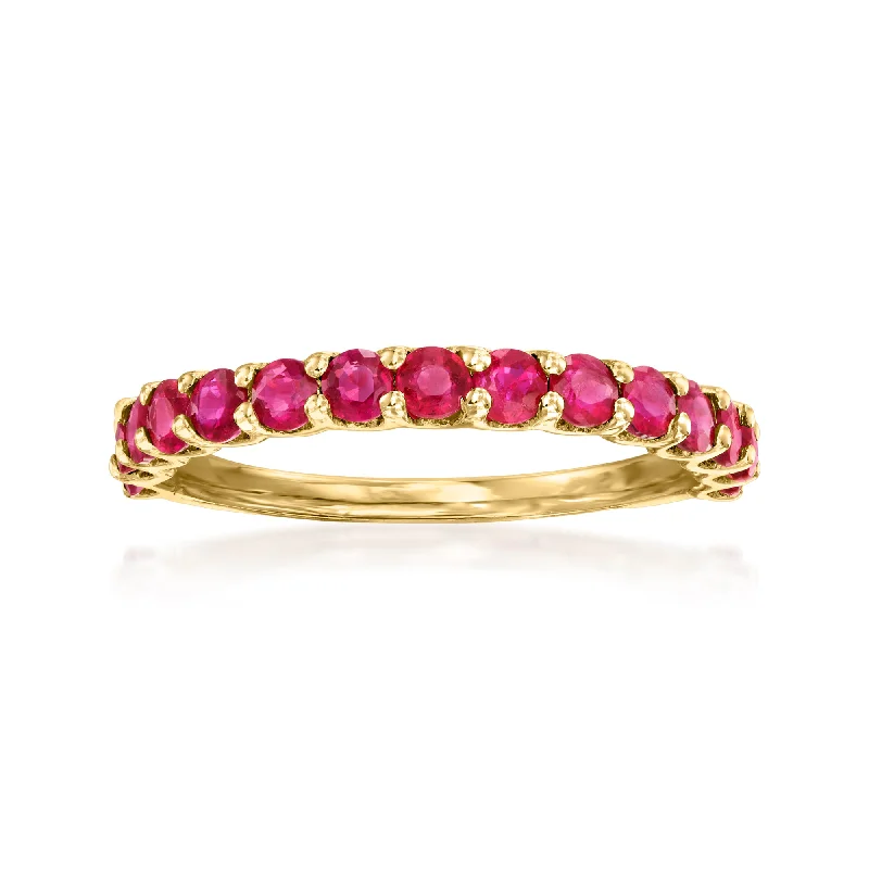 affordable wedding rings with sapphires-Ross-Simons Ruby Ring in 14kt Yellow Gold