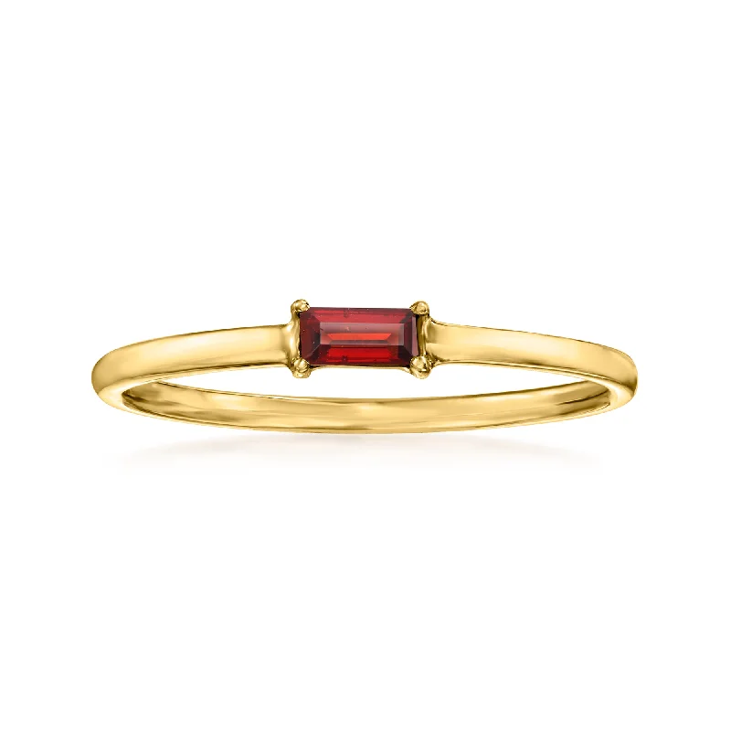 diamond engagement rings with gold bands for men-RS Pure by Ross-Simons Garnet Ring in 14kt Yellow Gold