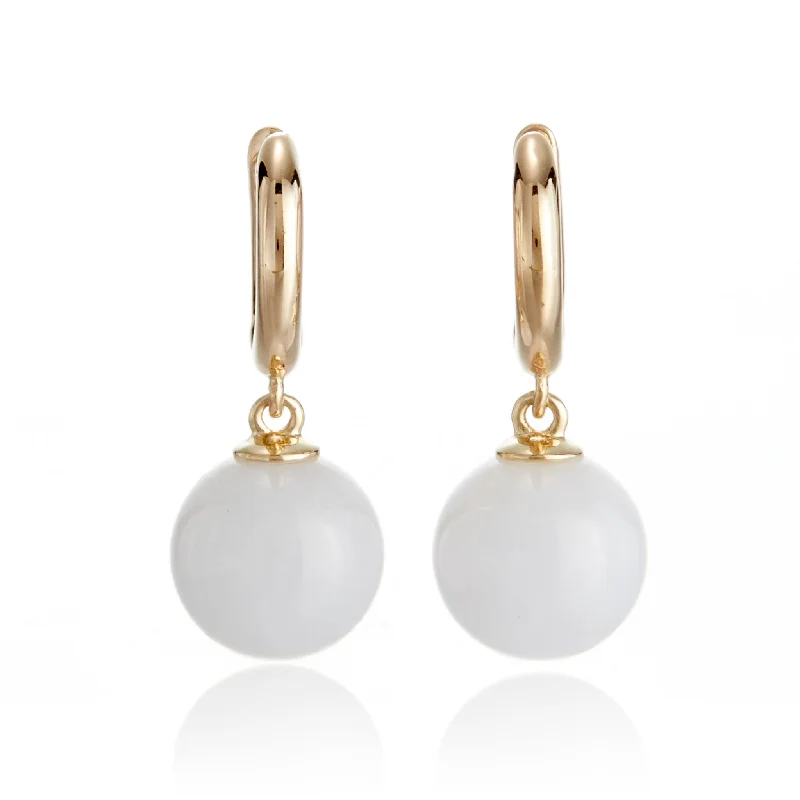 colorful crystal earrings for a playful vibe -Soho Earrings in White Jade