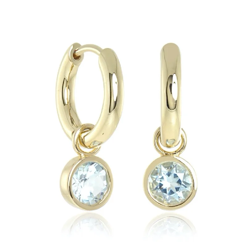 sparkling silver stud earrings for everyday chic -Droplet Hoop Earrings in Aquamarine