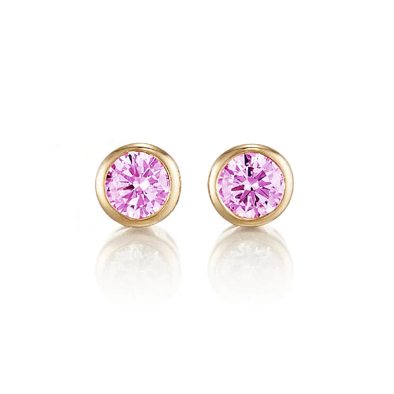 sparkling gemstone studs for a dazzling effect -Mini Dot Earrings in Pink Sapphires