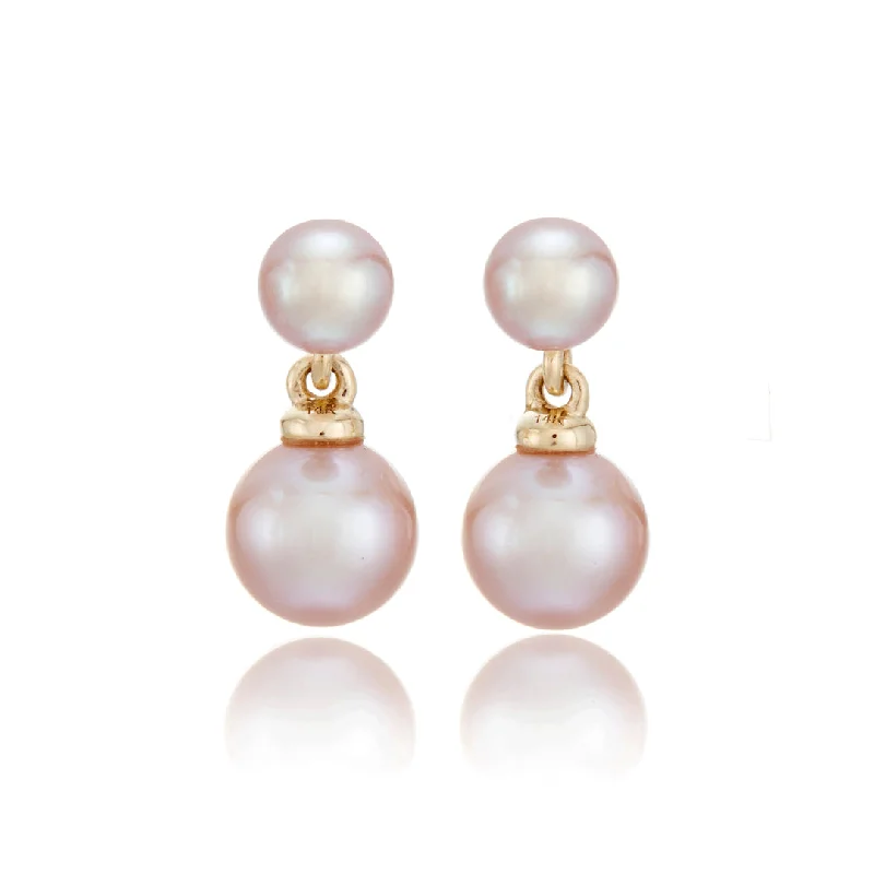 colorful resin earrings for playful charm -Victoria Earrings in Pink Pearls