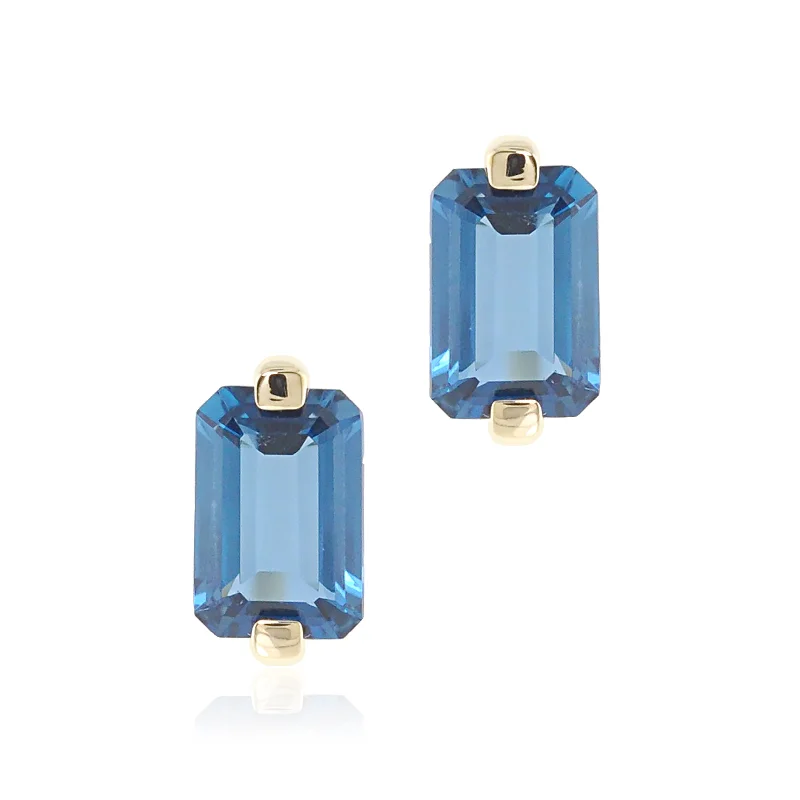 sparkling sapphire stud earrings for a regal touch -Jackie Earrings in London Blue Topaz