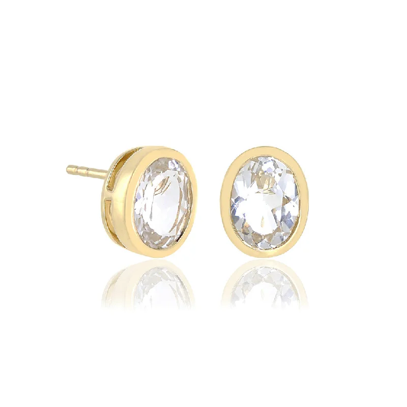 vintage-inspired flower earrings for a timeless look -Joan Stud Earrings in White Topaz