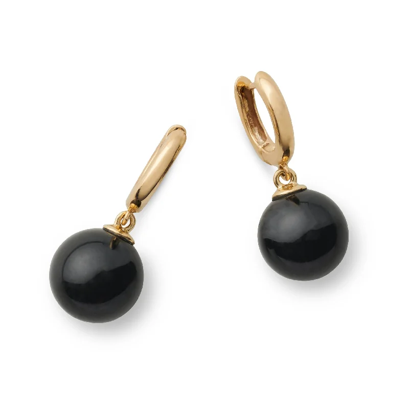 crystal drop earrings for evening events -Soho Earrings in Black Jade