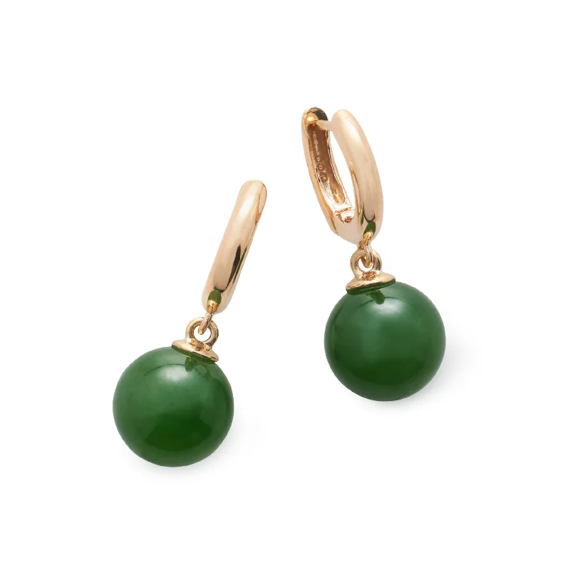 silver hoop earrings for classic style -Soho Earrings in Green Nephrite Jade