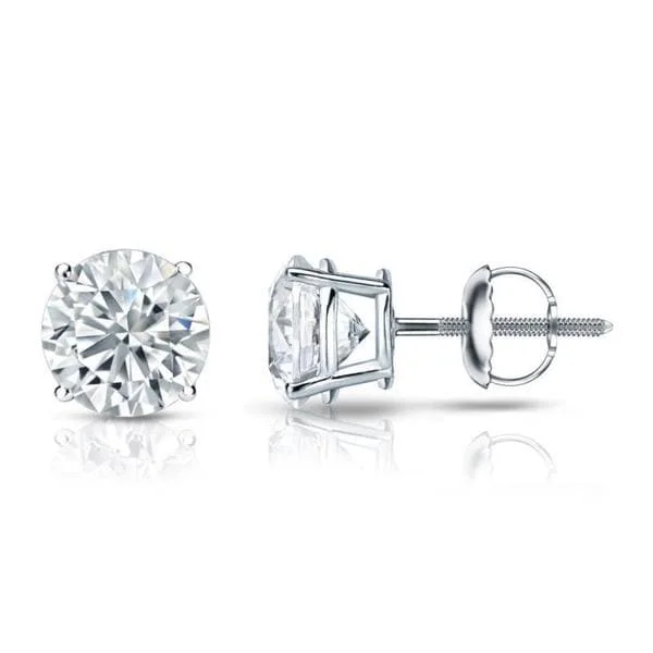 luxurious silver earrings for upscale wear -Auriya 14k Gold Certified 1.50 ct. TDW Round Diamond Stud Earrings