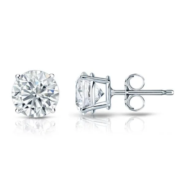 delicate resin earrings for effortless chic -Auriya 14k Gold GIA Certified 2.20 ct. TDW Round Diamond Stud Earrings