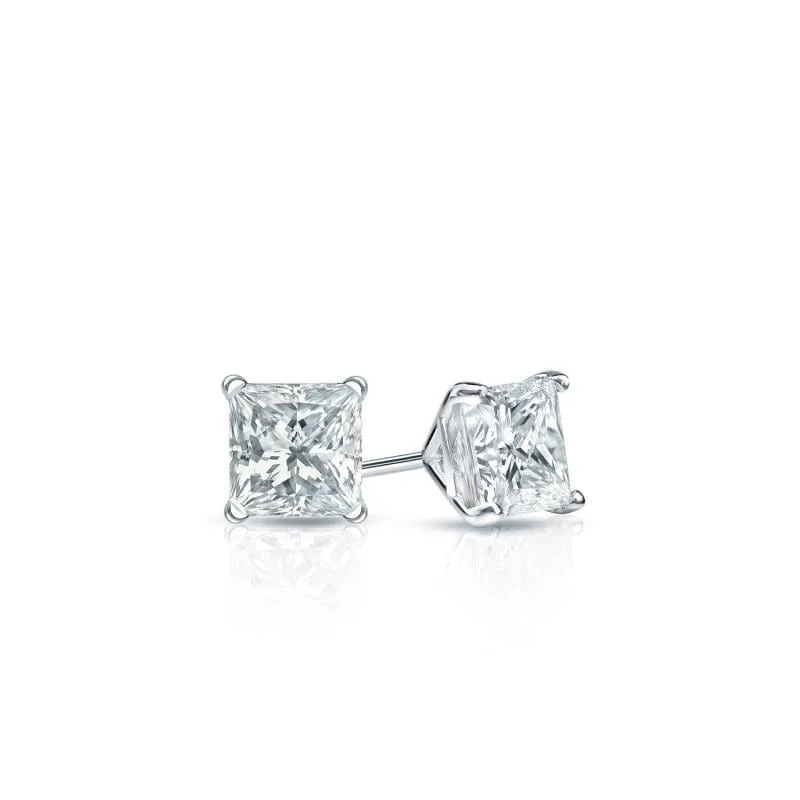 elegant silver stud earrings for everyday style -Auriya 18-karat Gold Lab Grown 0.25 carat TDW Princess Diamond Stud Earrings 4-Prong Martini Screw-back