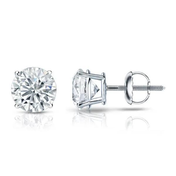 chic silver drop earrings for modern elegance -Auriya 18k Gold Certified 2.00 carat TW Round Diamond Stud Earrings