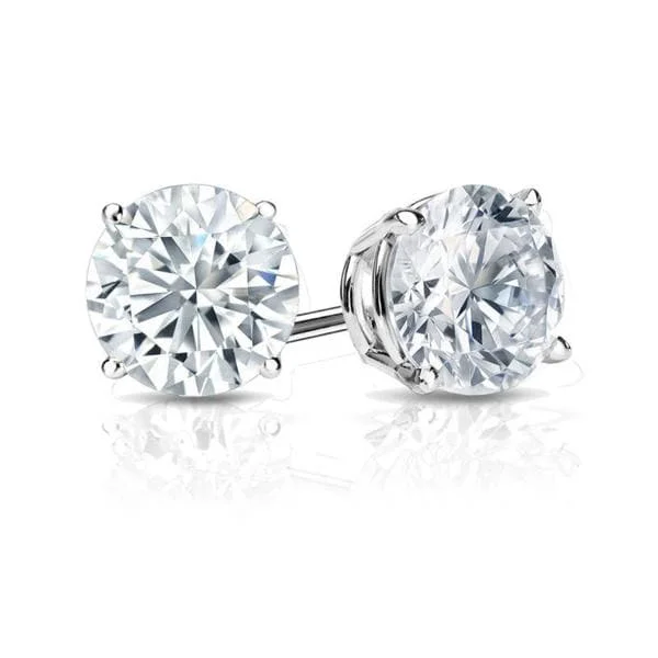 vintage-inspired drop earrings for timeless fashion -Auriya Platinum GIA Certified 2.00 carat TDW Round Diamond Stud Earrings