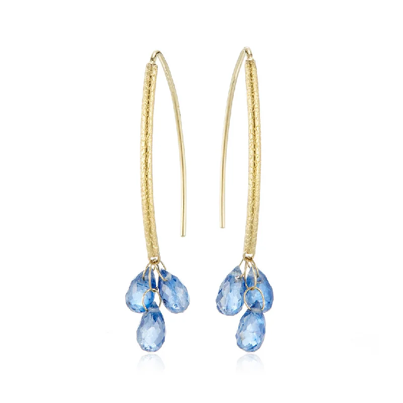 glamorous gold earrings for a luxe touch -Kyanite Navette Earrings