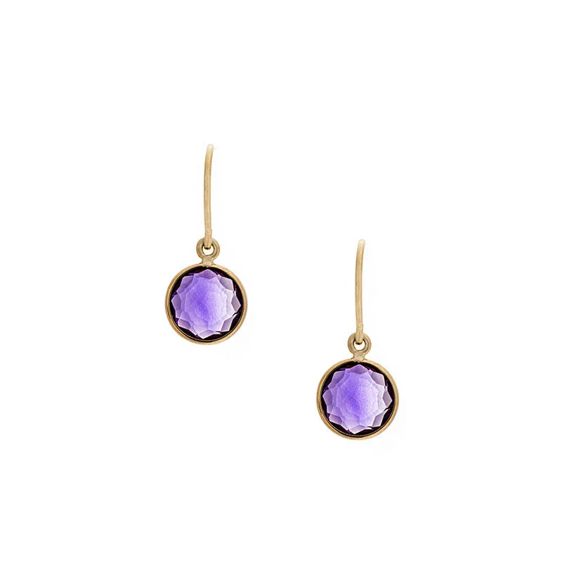 floral resin earrings for a whimsical touch -Como Collection 8mm Round Amethyst Earrings