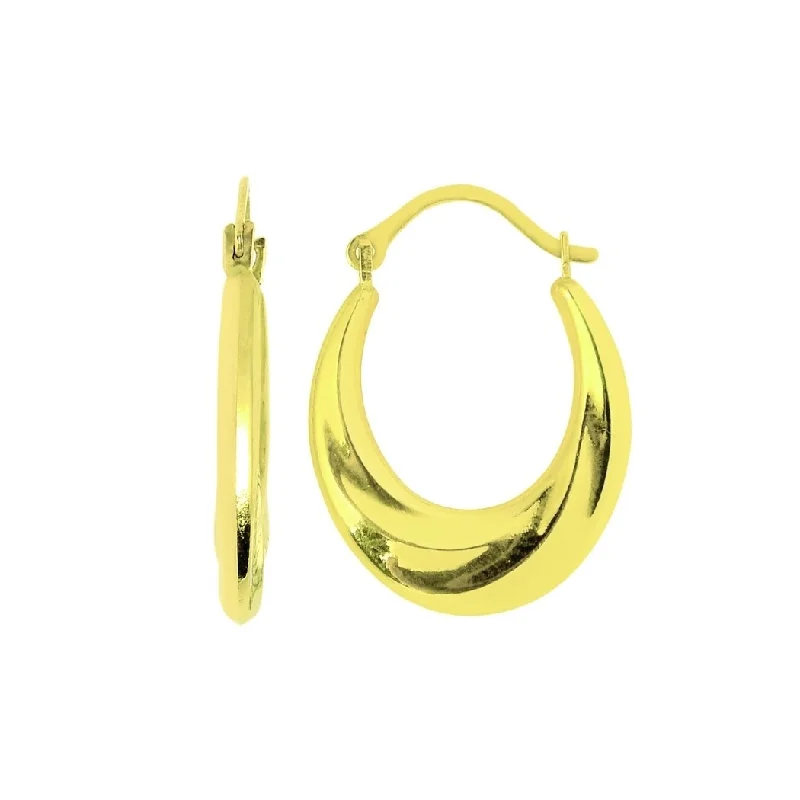 oversized resin hoops for bold statement style -Curata 14k Yellow Gold 20mm Graduated Oval Hoop Earrings