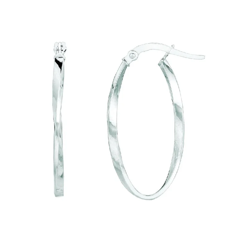 bold metal earrings for a modern edge -Curata 14k Yellow Gold 30x15mm Oval Formform Hoop Earrings