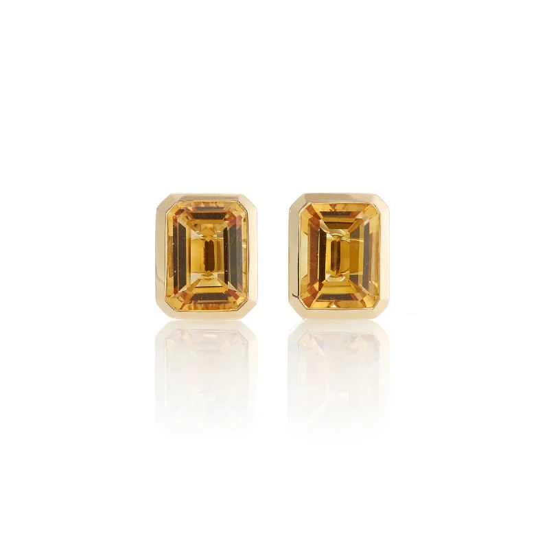 sparkling gold hoop earrings for evening wear -Newport Earrings in Citrine