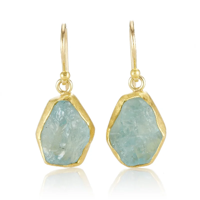 sparkling cubic zirconia earrings for evening glamour -Aquamarine Crystal Drop Earrings